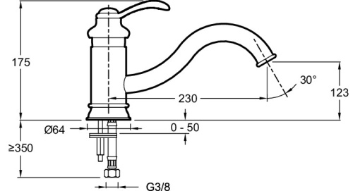 JACOB DELAFON  Смеситель для кухни FAIRFAX с вращающимся изливом