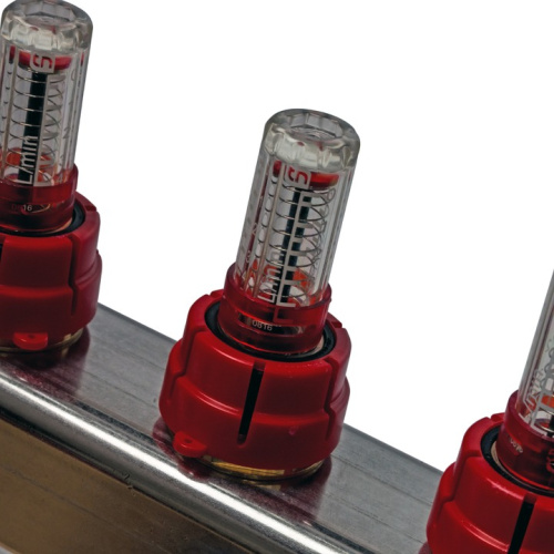 STOUT Коллектор в сборе с расходомерами 6 выходов, нержавеющая сталь