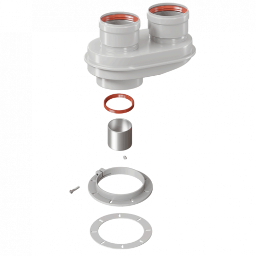 ROMMER Адаптер моноблочный для перехода на двухтрубную систему 80/80  в комплекте фланец и втулка D60 L-50