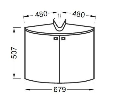 JACOB DELAFON  Подвесная тумба угловая для раковины ODEON UP