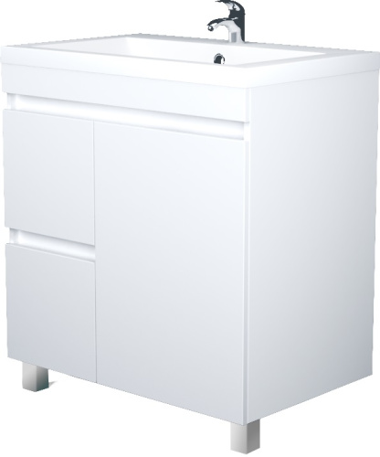 1Marka Тумба Cube 75Н 2в.я 1д. Белый глянец (ум Анита 750)