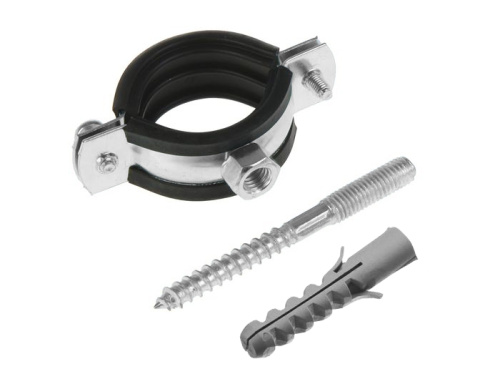 ASTRA Хомут сантехнический 1 (32-37), гайка М8 со шпилькой и дюбелем