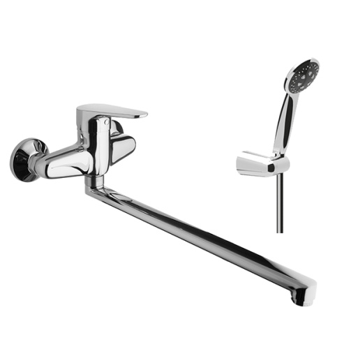 ZIPPONI Смеситель на ванну ZEN с длинным изливом, с душевым комплектом