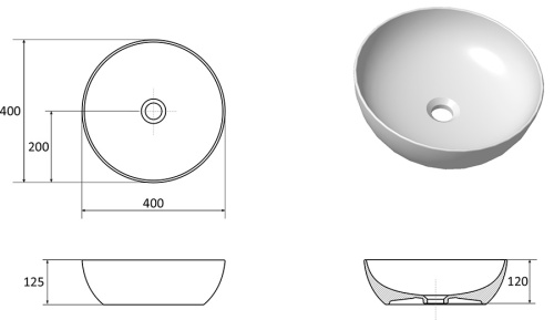 RAVAK Умывальник UNI SLIM 400 B
