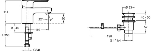 JACOB DELAFON  Смеситель для раковины JULY