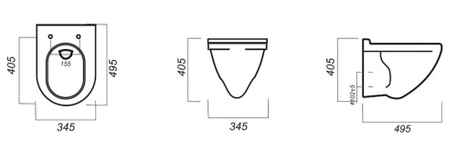 SANITA LUXE Унитаз-подвесной "Аттика", сиденье с микролифтом, белый