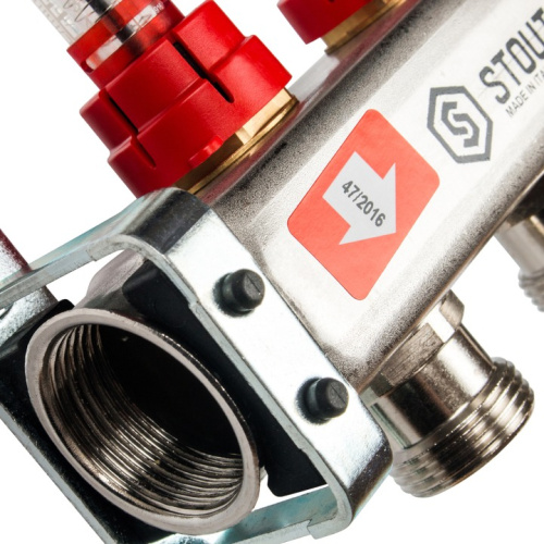 STOUT Коллектор с расходомерами 2 выхода, нержавеющая сталь