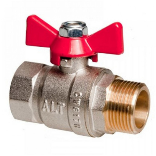 ALTSTREAM Кран шаровый 3/8  Вн/Нар (бабочка) TEBO