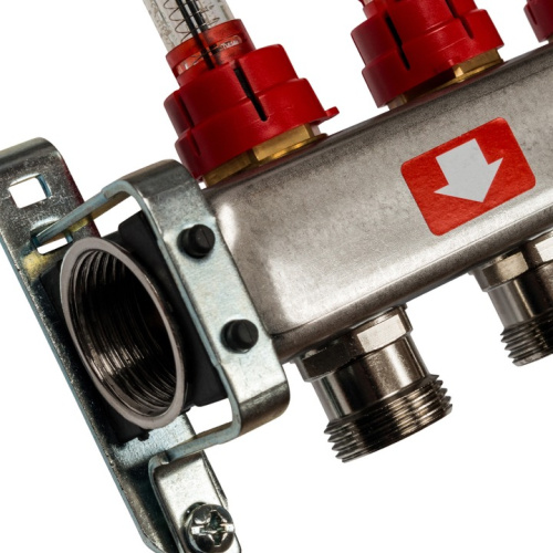 STOUT Коллектор с расходомерами 11 выходов, нержавеющая сталь