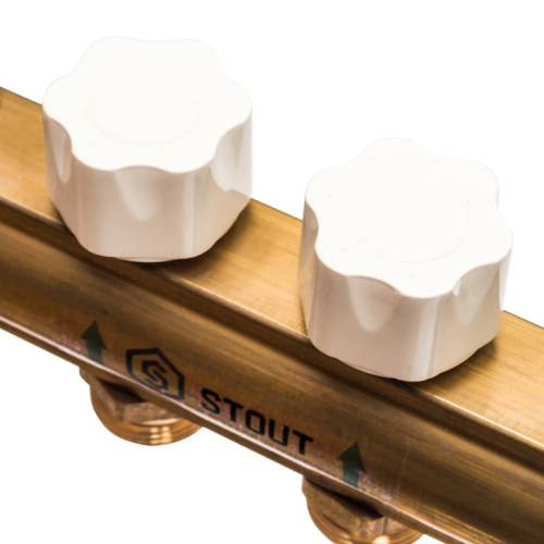 STOUT Коллектор в сборе с расходомерами 10 выходов, латунь