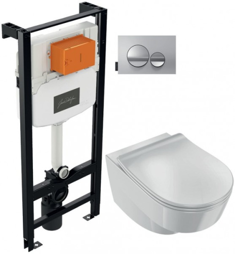 JACOB DELAFON  Комплект унитаз c инсталляцией ODEON RIVE GAUCHE (сиденье, клавиша)