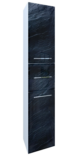 Marka One Пенал Visbaden 30П с двумя дверками и одним встроенным ящиком, Black stone L