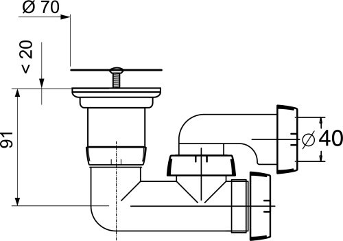 WIRQUIN Сифон "SP" регулируемый для душевого поддона с нержавеющей чашкой
