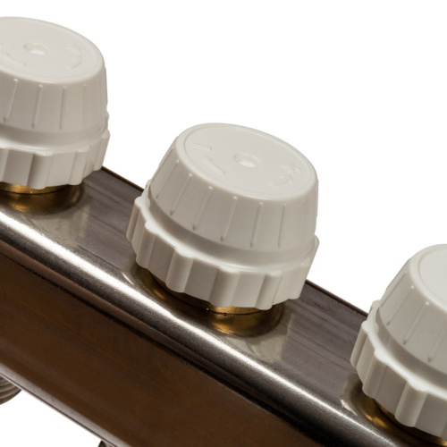 STOUT Коллектор с расходомерами, выпускным клапаном и сливом 4 выхода, нержавеющая сталь