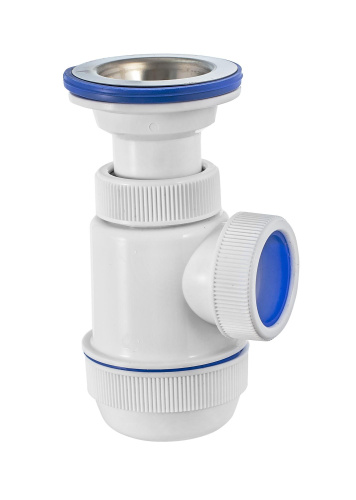 VIRPLAST Сифон "МИНИ Элит" с литым выпуском и нержавеющей чашкой