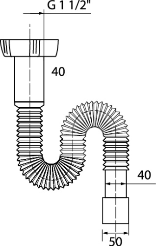 WIRQUIN Труба гибкая 1 1/2"х40/50   L-800мм