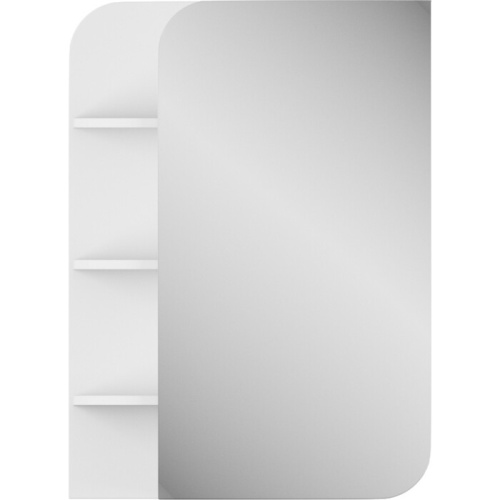 UNCORIA Зеркало-шкаф "Лина" полки слева, белое (55 см)