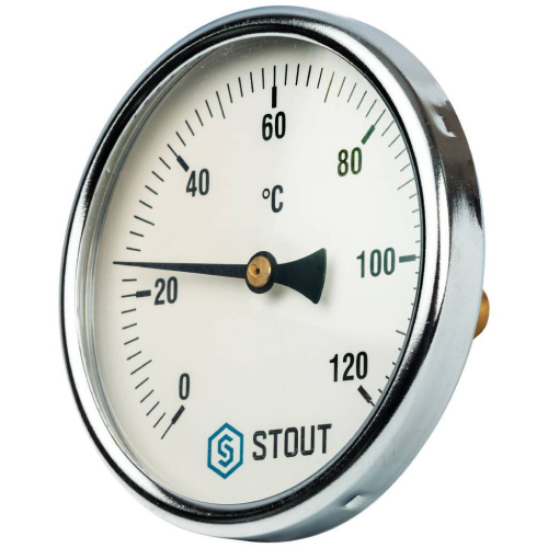 STOUT Термометр биметаллический с погружной гильзой (50 мм, 1/2")