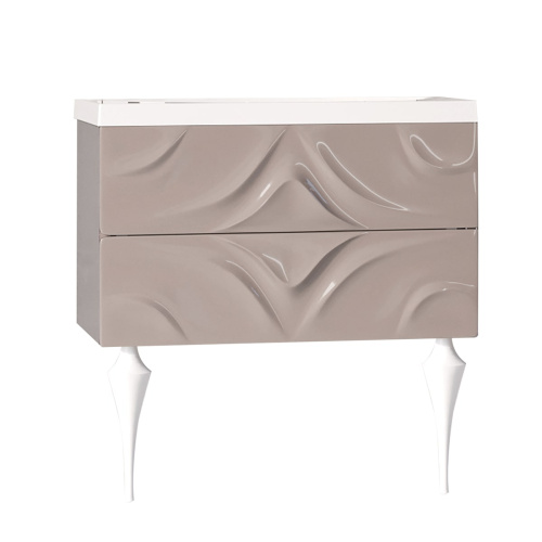 Marka One Подвесная тумба с раковиной Angel 80П, два встроенных ящика, Cappuccino