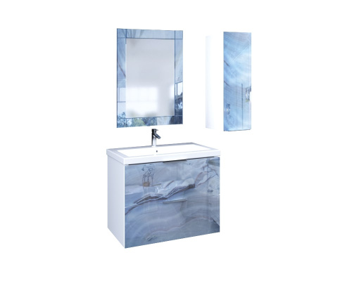 Marka One Пенал Liriya 25П с одной дверкой, Blue marble L