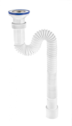 VIRPLAST Сифон гофрированный "МИНИ Элит" с нержавеющей чашкой (L800 мм)