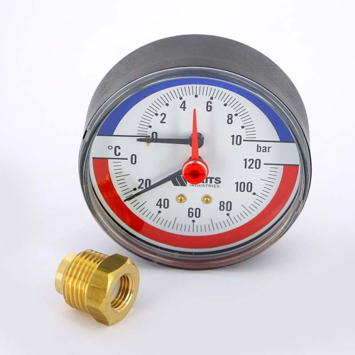 WATTS  Термоманометр TMAХ заднее подключение (диаметр 80 мм, 0-10 бар, 1/2")