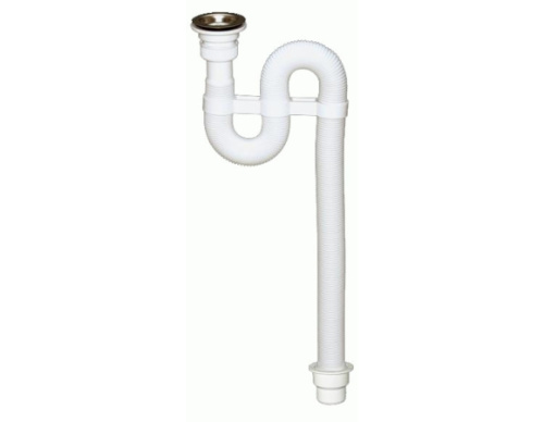 VIRPLAST Гофросифон "VIR" 1 1/4x40/50 с нержавеющей чашей (70 мм)