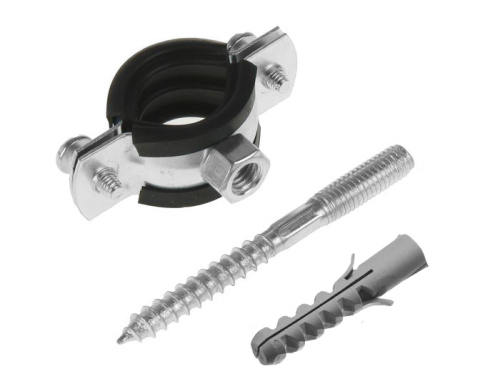 ASTRA Хомут сантехнический 1/2 (20-24), гайка М8 со шпилькой и дюбелем