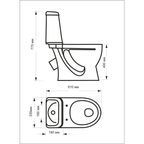SANITA Идеал унитаз-компакт комфорт 2-режима, сиденье дюропласт