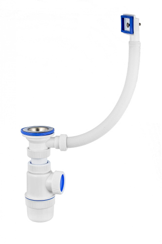 VIRPLAST Сифон "Элит" 1 1/2"х40 с нержавеющей чашкой 70мм и переливом 