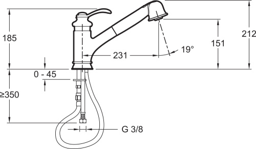 JACOB DELAFON  Смеситель для кухни FAIRFAX, излив