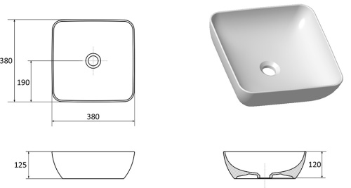 RAVAK Умывальник UNI SLIM 380 S