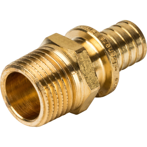 STOUT Переходник с наружной резьбой 20xR 1/2" для труб из сшитого полиэтилена аксиальный