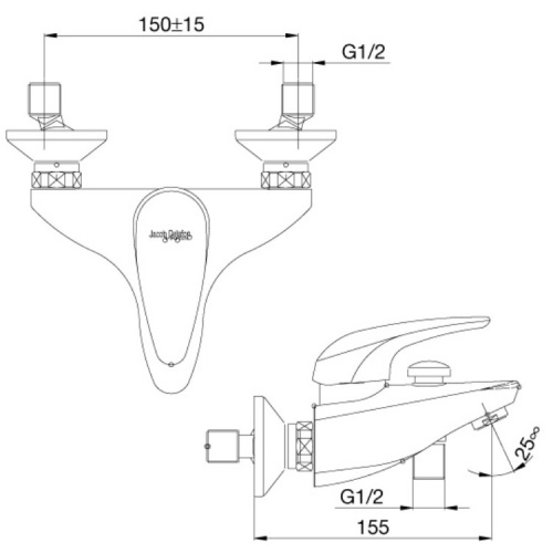 JACOB DELAFON  Смеситель для ванны TAO настенный