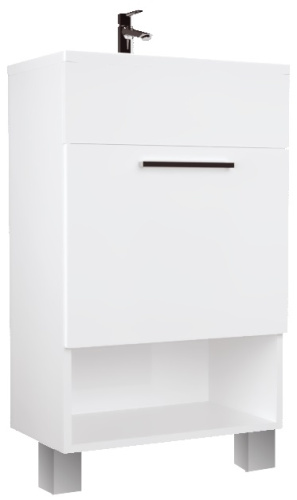 1Marka Напольная тумба с раковиной JULY 50П с одной дверкой, белый глянец 
