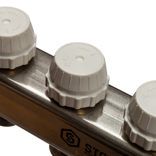 STOUT Коллектор в сборе с расходомерами 4 выхода, нержавеющая сталь