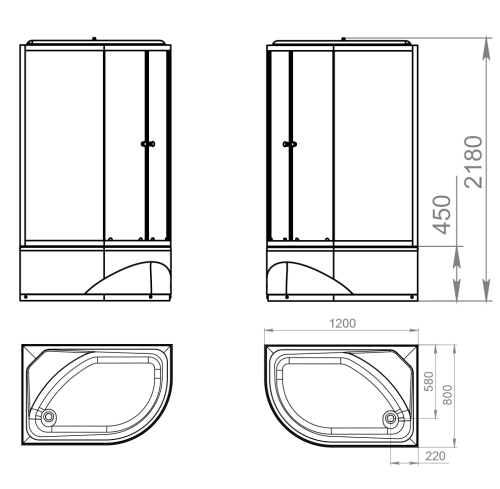 Душевая кабина DOMANI-SPA модель Delight Slim (Арт.DS01DS128LHWM00)