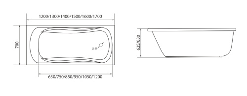 1Marka Ванна "Classic" 150x70