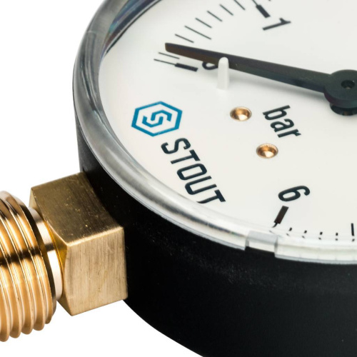 STOUT Манометр радиальный (корпус Dn 80 мм 1/2")
