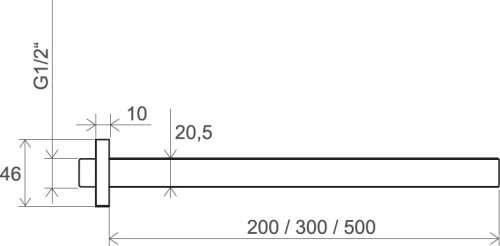 RAVAK Держатель для верхнего душа потолочный (50 см)