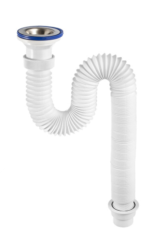 VIRPLAST Сифон гофрированный "Элит" с нержавеющей чашкой (70 мм)