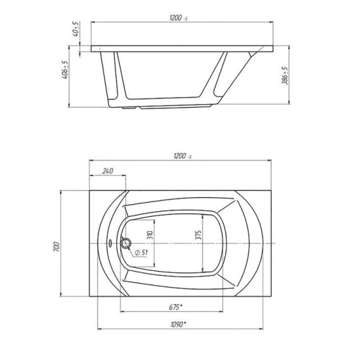 1Marka Ванна Elegance 120x70
