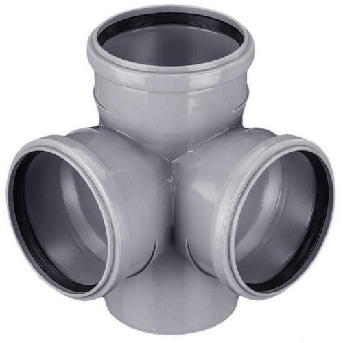 ПОЛИТЭК Крестовина канализационная двухплосткостная 110/110/110/87°
