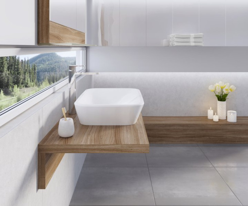 RAVAK Умывальник накладной керамический Ceramic 600 R прямоугольный, 60*40*12см