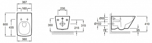 JACOB DELAFON  Унитаз подвесной ESCALE с крышкой Soft Close