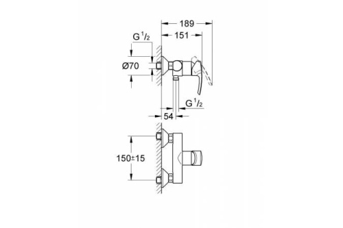 GROHE Смеситель для душа Eurostyle, однорычажный