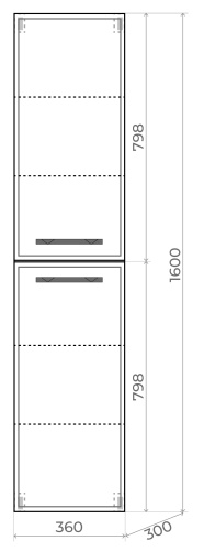 Uperwood Пенал Foster подвесной, 36*30*160 см (серый графит)