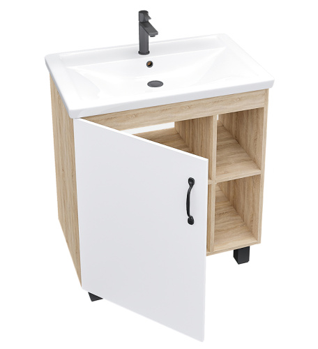 Astra Тумба под умывальник Гавана, 70 см (белый матовый, дуб сонома)