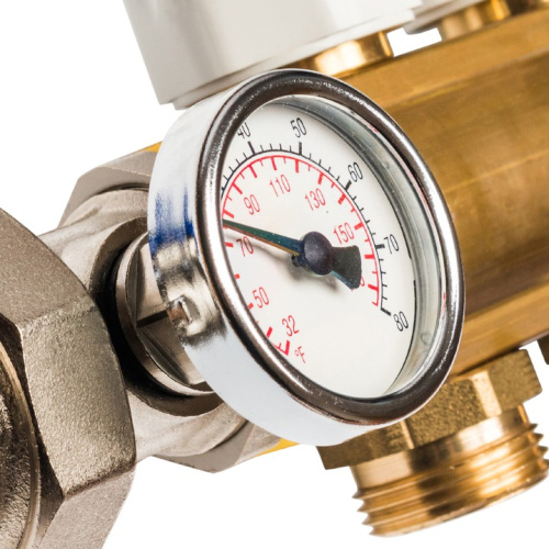 STOUT Коллектор в сборе с расходомерами 11 выходов, латунь