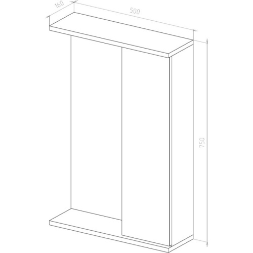 UNCORIA Зеркало-шкаф "Рейн" 50 см белое (без эл)